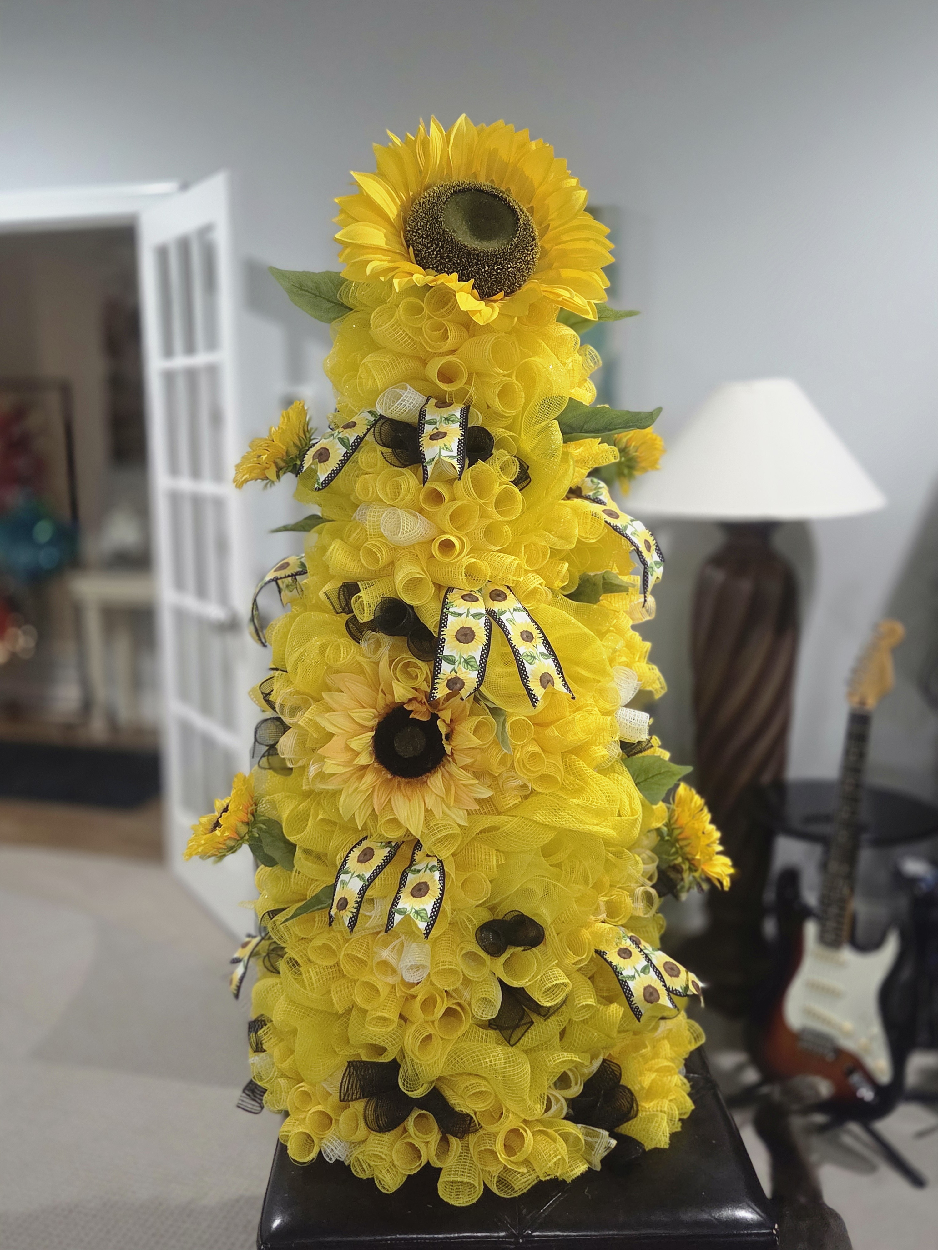 Handmade sunflower swag